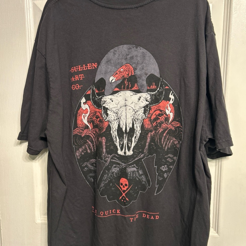 Sullen Art Co. Black skull gothic western Graphic Tee